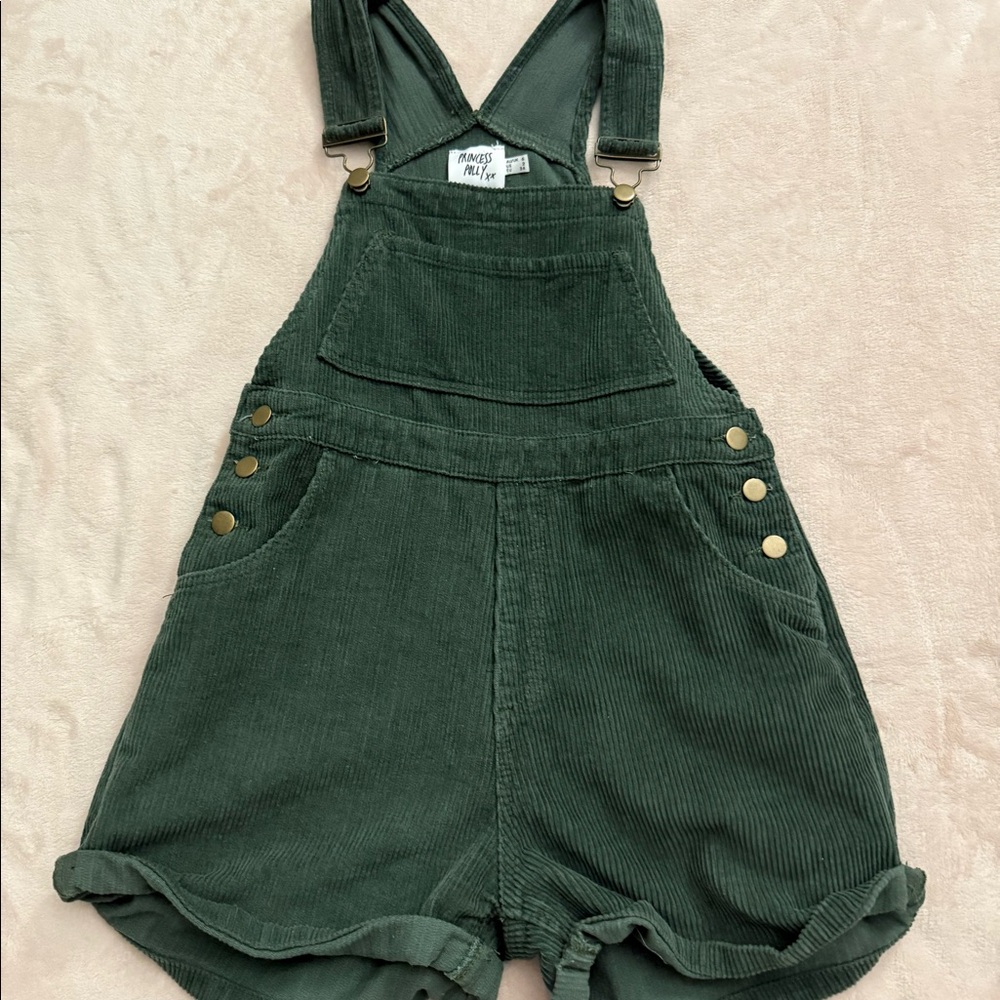 Princess Polly Green Corduroy Overalls